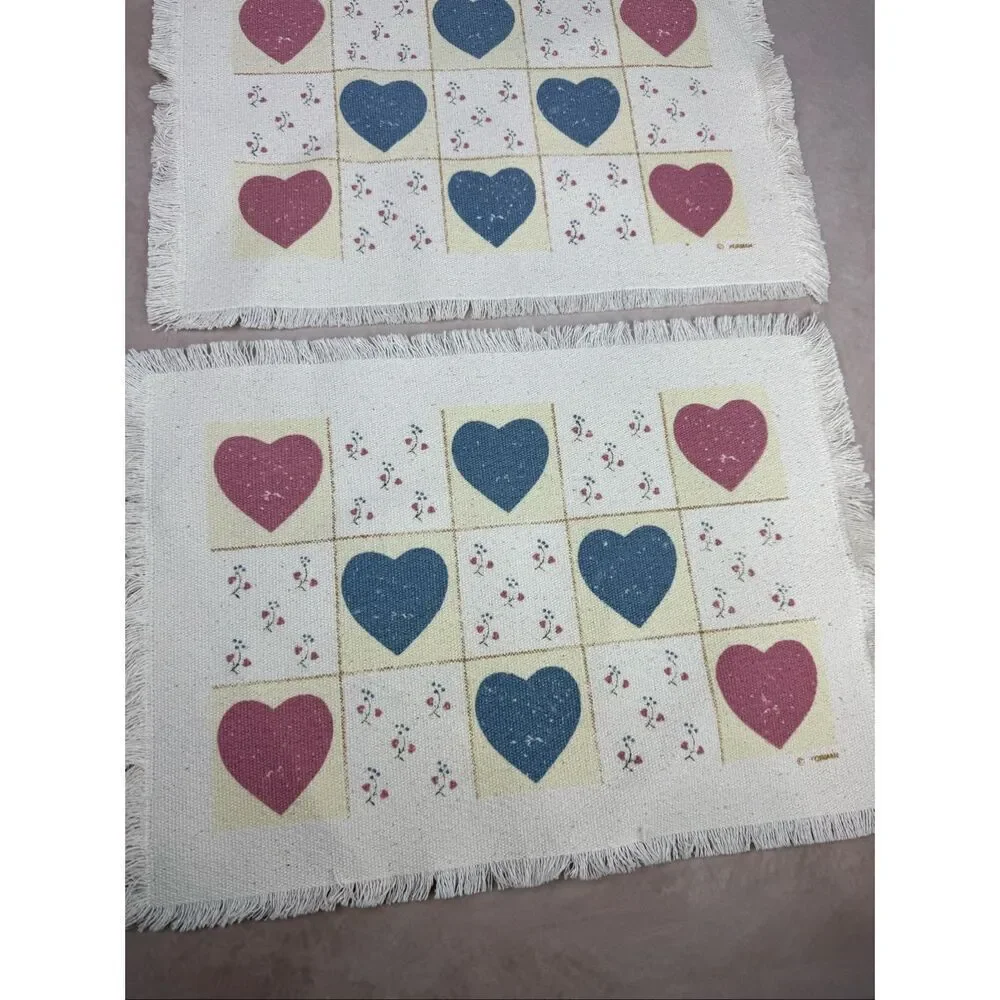 Vintage Cottagecore Heart Placemats Set of 2